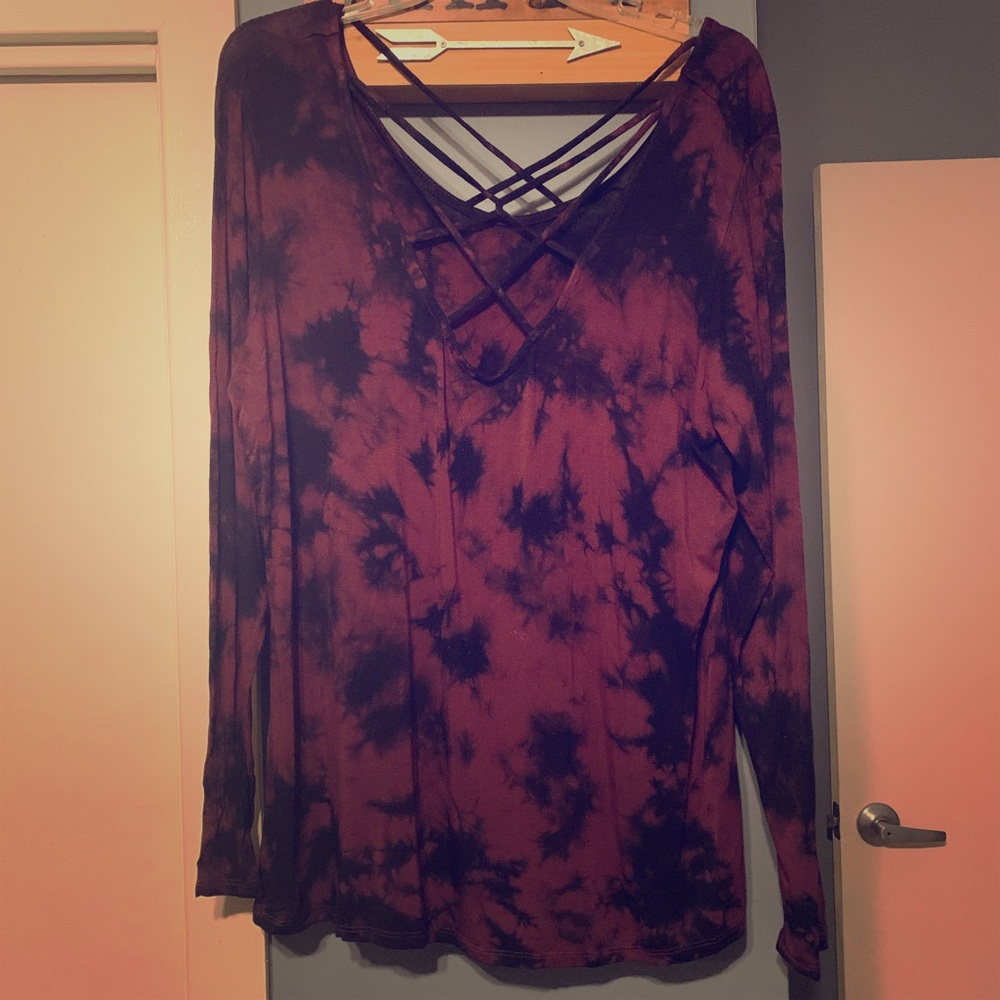 Rock & Republic Tie Dye Criss Cross Tee